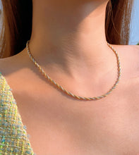 Load image into Gallery viewer, LUOWEND 18K White+Yellow Gold Necklace for Women