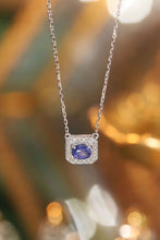 Load image into Gallery viewer, LUOWEND 18K White Gold Real Natural Sapphire and Diamond Gemstone Necklace for Women