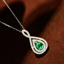Load image into Gallery viewer, LUOWEND 18K Yellow Gold Natural Emerald Pendant for Women
