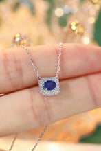 Load image into Gallery viewer, LUOWEND 18K White Gold Real Natural Sapphire and Diamond Gemstone Necklace for Women