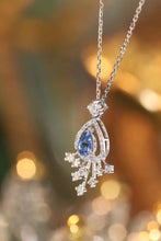 Load image into Gallery viewer, LUOWEND 18K White Gold Real Natural Sapphire and Diamond Gemstone Necklace for Women