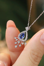 Load image into Gallery viewer, LUOWEND 18K White Gold Real Natural Sapphire and Diamond Gemstone Necklace for Women