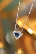 Load image into Gallery viewer, LUOWEND 18K White Gold Real Natural Sapphire and Diamond Gemstone Necklace for Women