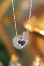 Load image into Gallery viewer, LUOWEND 18K White Gold Real Natural Sapphire and Diamond Gemstone Necklace for Women