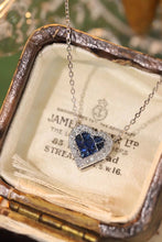 Load image into Gallery viewer, LUOWEND 18K White Gold Real Natural Sapphire and Diamond Gemstone Necklace for Women