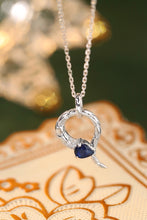 Load image into Gallery viewer, LUOWEND 18K White Gold Real Natural Sapphire and Diamond Necklace for Women