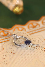 Load image into Gallery viewer, LUOWEND 18K White Gold Real Natural Sapphire and Diamond Necklace for Women