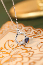 Load image into Gallery viewer, LUOWEND 18K White Gold Real Natural Sapphire and Diamond Necklace for Women