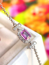 Load image into Gallery viewer, LUOWEND 18K White Gold Natural Sapphire Bracelet for Women