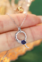 Load image into Gallery viewer, LUOWEND 18K White Gold Real Natural Sapphire and Diamond Necklace for Women