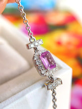 Load image into Gallery viewer, LUOWEND 18K White Gold Natural Sapphire Bracelet for Women