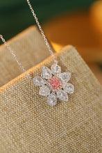 Load image into Gallery viewer, LUOWEND 18K White Gold Real Natural Pink Diamond Pendant Necklace for Women