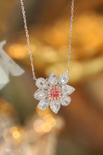 Load image into Gallery viewer, LUOWEND 18K White Gold Real Natural Pink Diamond Pendant Necklace for Women