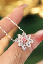 Load image into Gallery viewer, LUOWEND 18K White Gold Real Natural Pink Diamond Pendant Necklace for Women