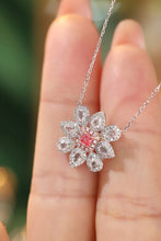 Load image into Gallery viewer, LUOWEND 18K White Gold Real Natural Pink Diamond Pendant Necklace for Women