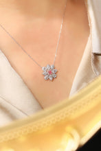Load image into Gallery viewer, LUOWEND 18K White Gold Real Natural Pink Diamond Pendant Necklace for Women
