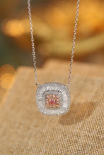 Load image into Gallery viewer, LUOWEND 18K White Gold Real Natural Pink Diamond Pendant Necklace for Women