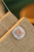 Load image into Gallery viewer, LUOWEND 18K White Gold Real Natural Pink Diamond Pendant Necklace for Women