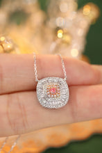 Load image into Gallery viewer, LUOWEND 18K White Gold Real Natural Pink Diamond Pendant Necklace for Women