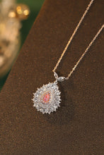 Load image into Gallery viewer, LUOWEND 18K White Gold Real Natural Pink Diamond Pendant Necklace for Women