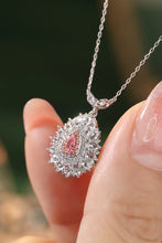 Load image into Gallery viewer, LUOWEND 18K White Gold Real Natural Pink Diamond Pendant Necklace for Women