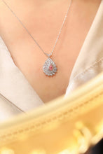 Load image into Gallery viewer, LUOWEND 18K White Gold Real Natural Pink Diamond Pendant Necklace for Women
