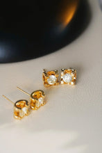 Load image into Gallery viewer, LUOWEND 18K Yellow Gold Natural Diamond Earrings for Women