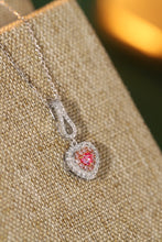 Load image into Gallery viewer, LUOWEND 18K White Gold Real Natural Pink Diamond Pendant Necklace for Women