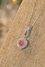 Load image into Gallery viewer, LUOWEND 18K White Gold Real Natural Pink Diamond Pendant Necklace for Women