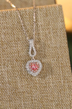 Load image into Gallery viewer, LUOWEND 18K White Gold Real Natural Pink Diamond Pendant Necklace for Women