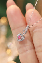 Load image into Gallery viewer, LUOWEND 18K White Gold Real Natural Pink Diamond Pendant Necklace for Women