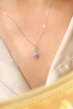Load image into Gallery viewer, LUOWEND 18K White Gold Real Natural Pink Diamond Pendant Necklace for Women