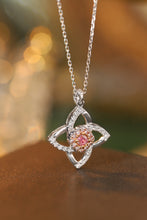 Load image into Gallery viewer, LUOWEND 18K White Gold Real Natural Pink Diamond Pendant Necklace for Women