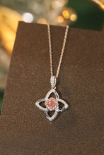 Load image into Gallery viewer, LUOWEND 18K White Gold Real Natural Pink Diamond Pendant Necklace for Women
