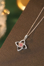Load image into Gallery viewer, LUOWEND 18K White Gold Real Natural Pink Diamond Pendant Necklace for Women