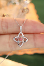 Load image into Gallery viewer, LUOWEND 18K White Gold Real Natural Pink Diamond Pendant Necklace for Women