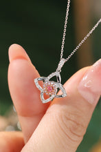 Load image into Gallery viewer, LUOWEND 18K White Gold Real Natural Pink Diamond Pendant Necklace for Women