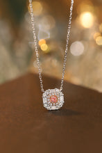 Load image into Gallery viewer, LUOWEND 18K White Gold Real Natural Pink Diamond Pendant Necklace for Women