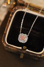 Load image into Gallery viewer, LUOWEND 18K White Gold Real Natural Pink Diamond Pendant Necklace for Women