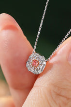 Load image into Gallery viewer, LUOWEND 18K White Gold Real Natural Pink Diamond Pendant Necklace for Women