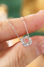 Load image into Gallery viewer, LUOWEND 18K White Gold Real Natural Pink Diamond Pendant Necklace for Women