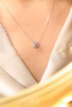 Load image into Gallery viewer, LUOWEND 18K White Gold Real Natural Pink Diamond Pendant Necklace for Women