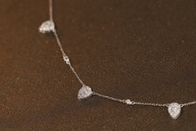 Load image into Gallery viewer, LUOWEND 18K White Gold Real Natural Diamond Necklace for Women