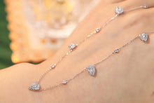 Load image into Gallery viewer, LUOWEND 18K White Gold Real Natural Diamond Necklace for Women