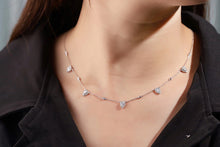 Load image into Gallery viewer, LUOWEND 18K White Gold Real Natural Diamond Necklace for Women