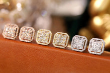 Load image into Gallery viewer, LUOWEND 18K White/Rose/Yellow Gold Real Natural Diamond Stud Earrings for Women