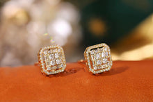 Load image into Gallery viewer, LUOWEND 18K White/Rose/Yellow Gold Real Natural Diamond Stud Earrings for Women