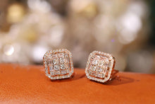 Load image into Gallery viewer, LUOWEND 18K White/Rose/Yellow Gold Real Natural Diamond Stud Earrings for Women