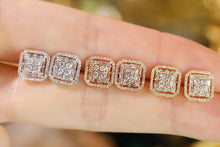 Load image into Gallery viewer, LUOWEND 18K White/Rose/Yellow Gold Real Natural Diamond Stud Earrings for Women