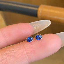 Load image into Gallery viewer, LUOWEND 18K Yellow Gold Fashion INS Style Natural Sapphire Earrings for Women